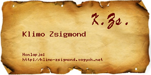 Klimo Zsigmond névjegykártya